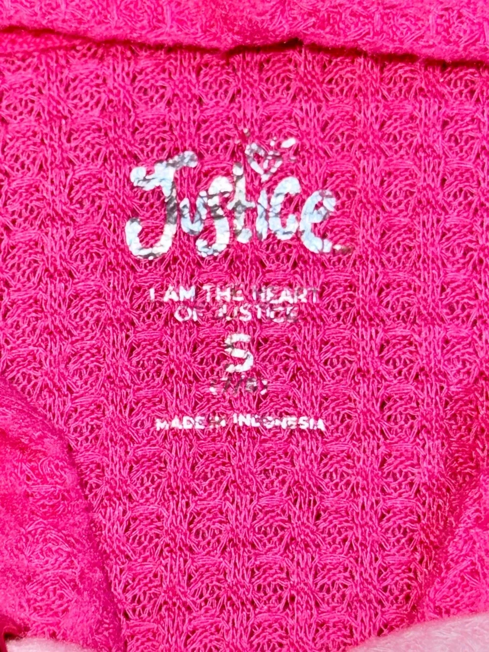 Justice Girls' Hot Pink Hooded Long Sleeve 7/8